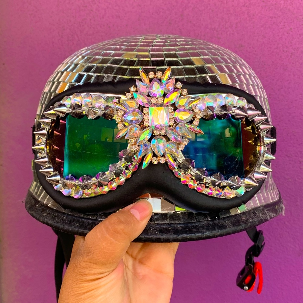Handmade disco helmet